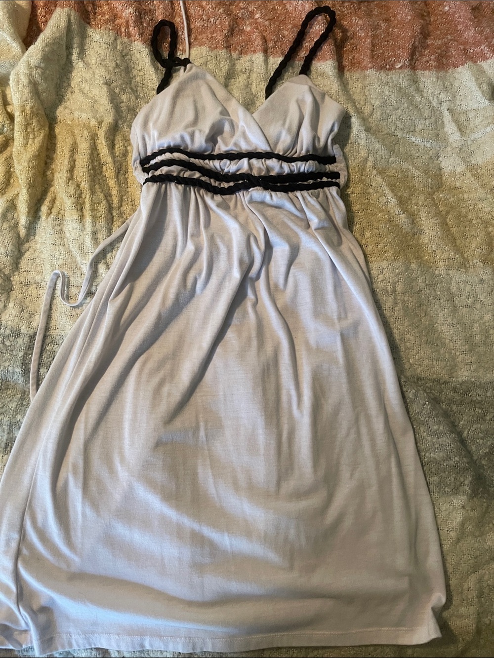Rue21 White Midi Dress with Black Trim